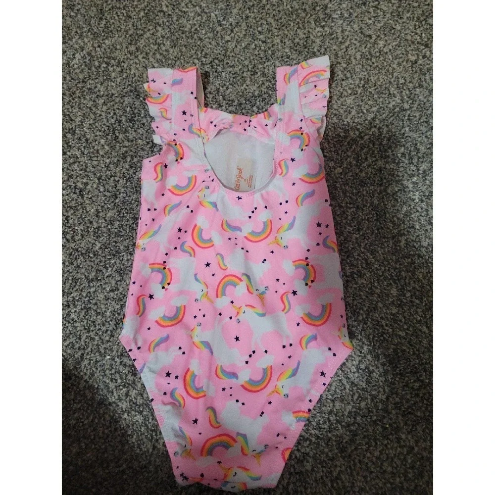 Swimsuit 2T pink unicorns and rainbows